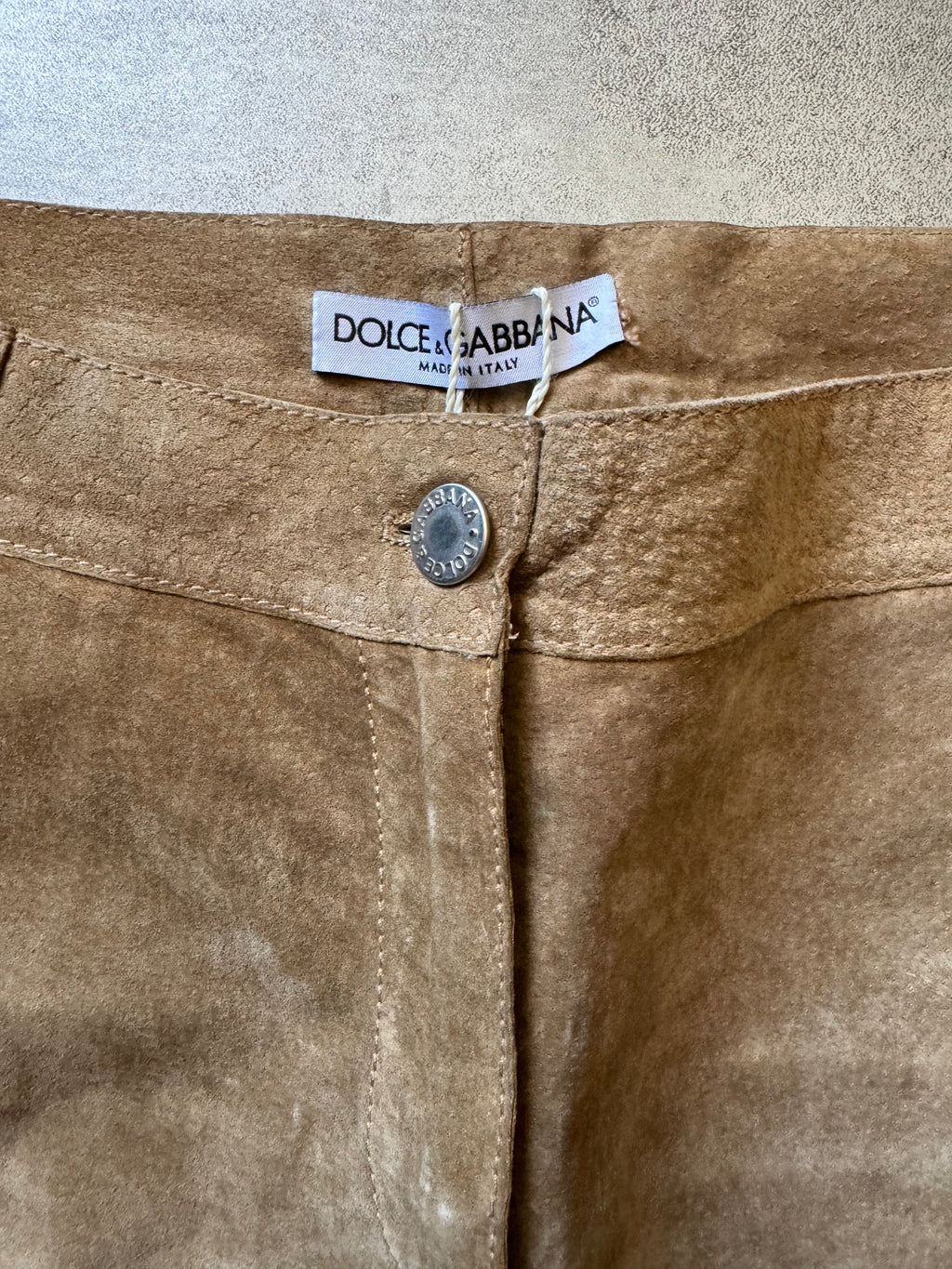 2000s Dolce & Gabbana Camel Leather Pants (M) - 7