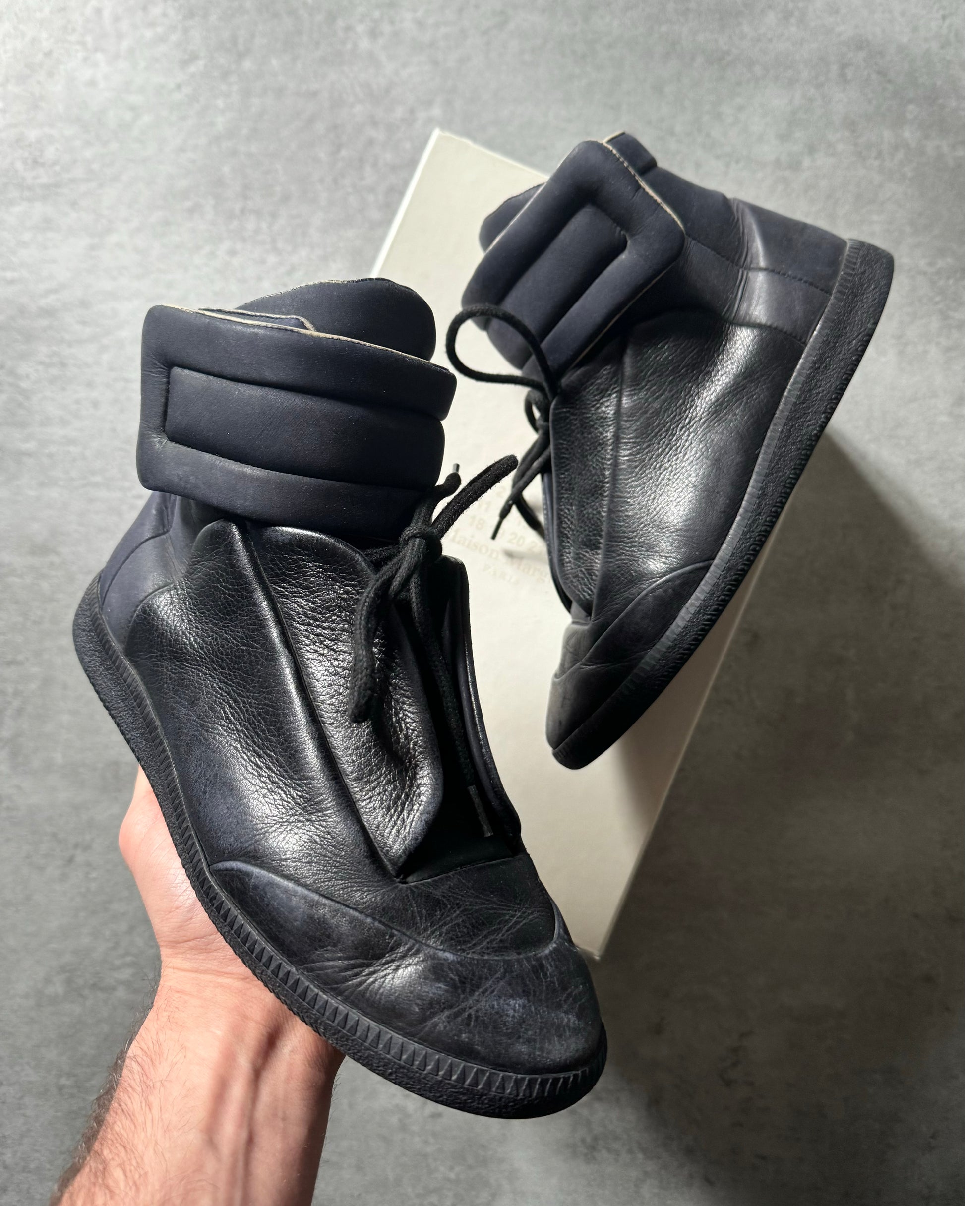 Maison Margiela Future High 2 Tone Leather Navy 40eu us7 Dolce Vita Hub