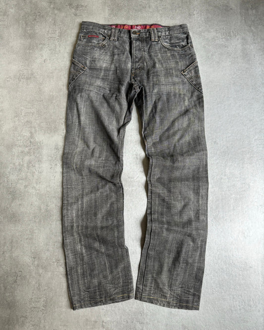 AW2003 Dolce & Gabbana Grey Eroded Denim Jeans (L) - 1