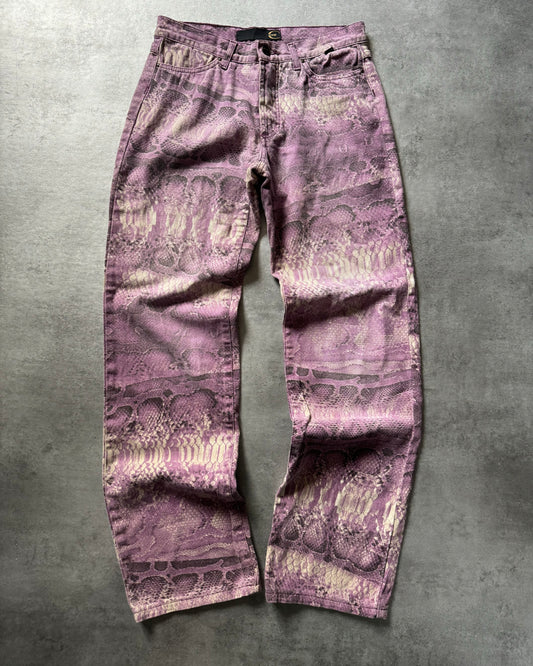 SS2005 Cavalli Twilight Python Purple Liquid Pants (XS) - 1