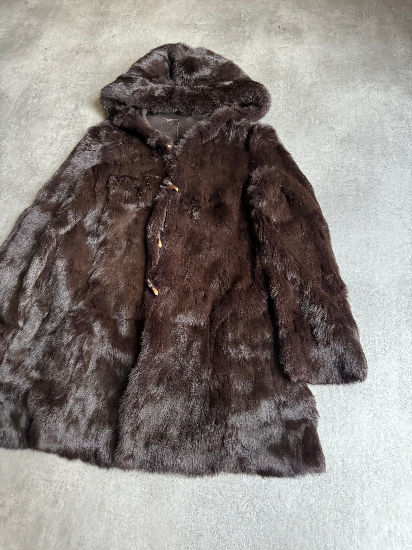 2000s Armani Reversible 2 in 1 Avant-Garde Brown Rustic Fur Jacket (S/M) - 5