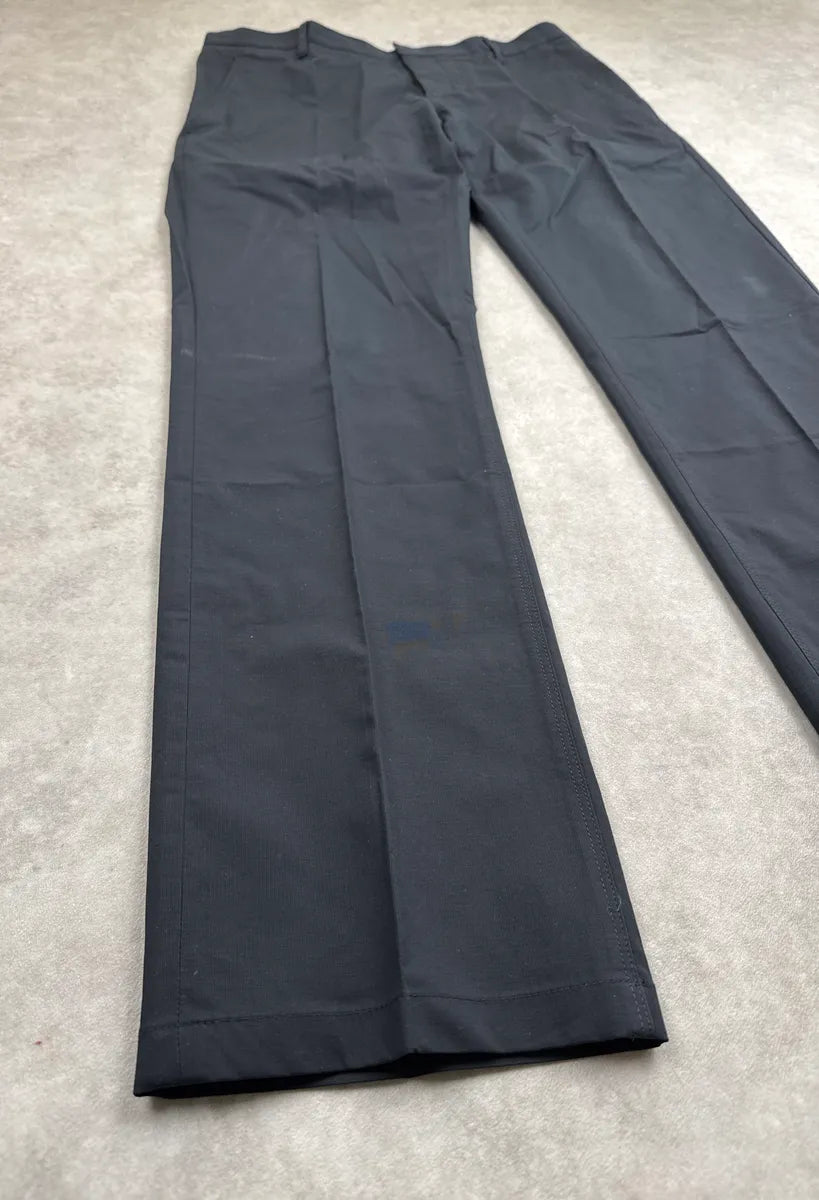 SS2009 Prada Black Stretch Straight-Leg Contrast Trim Pants RsNIoorV 6