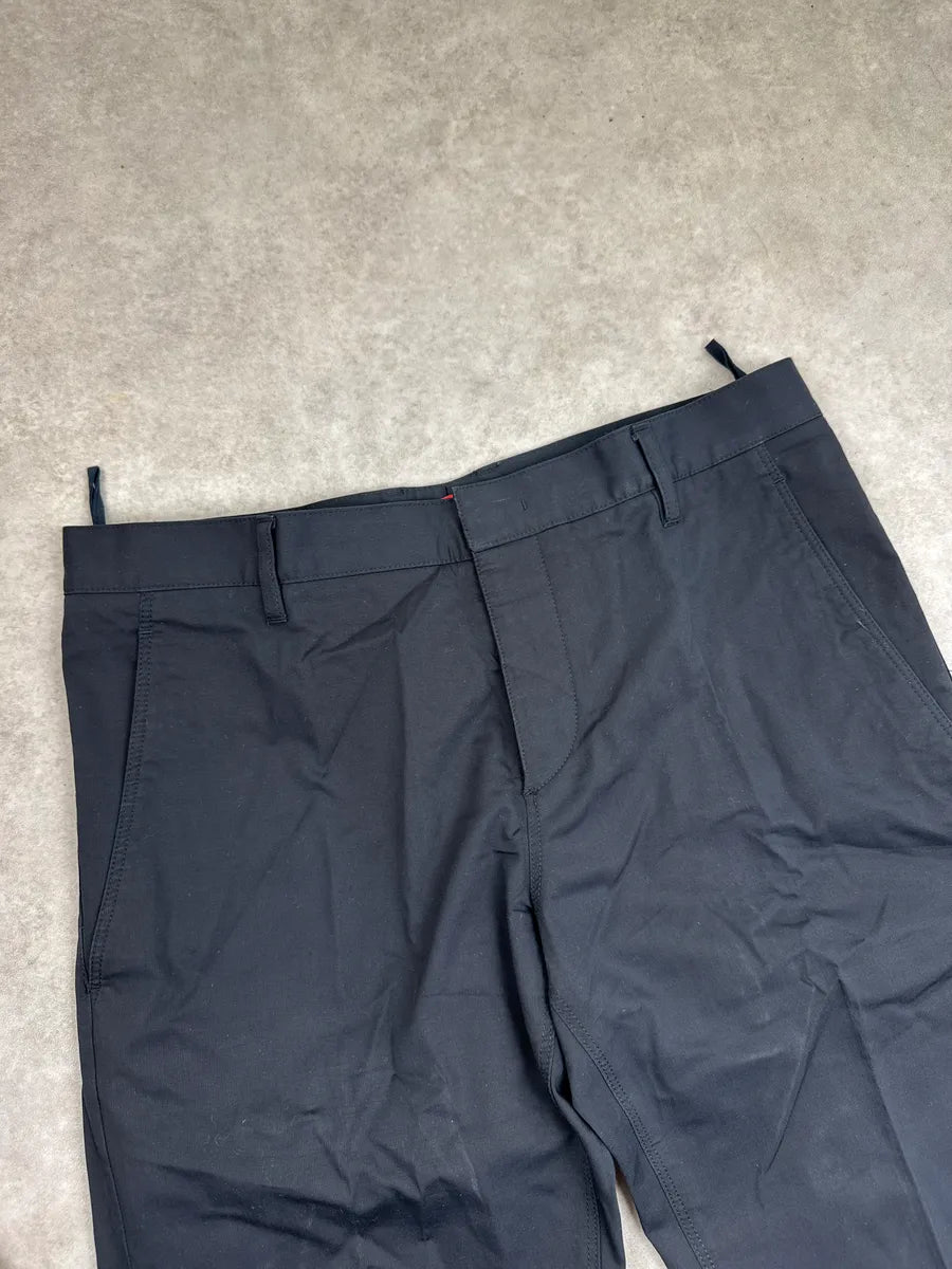 SS2009 Prada Black Stretch Straight-Leg Contrast Trim Pants RsNIoorV 7