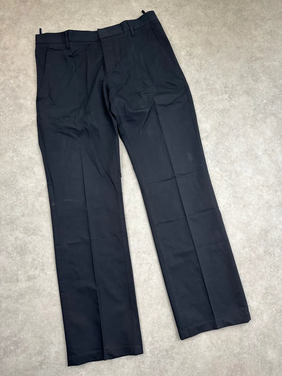 SS2009 Prada Black Stretch Straight-Leg Contrast Trim Pants RsNIoorV 4