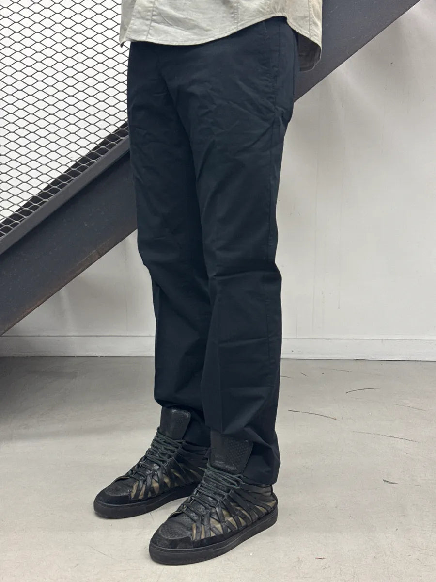 SS2009 Prada Black Stretch Straight-Leg Contrast Trim Pants RsNIoorV 2