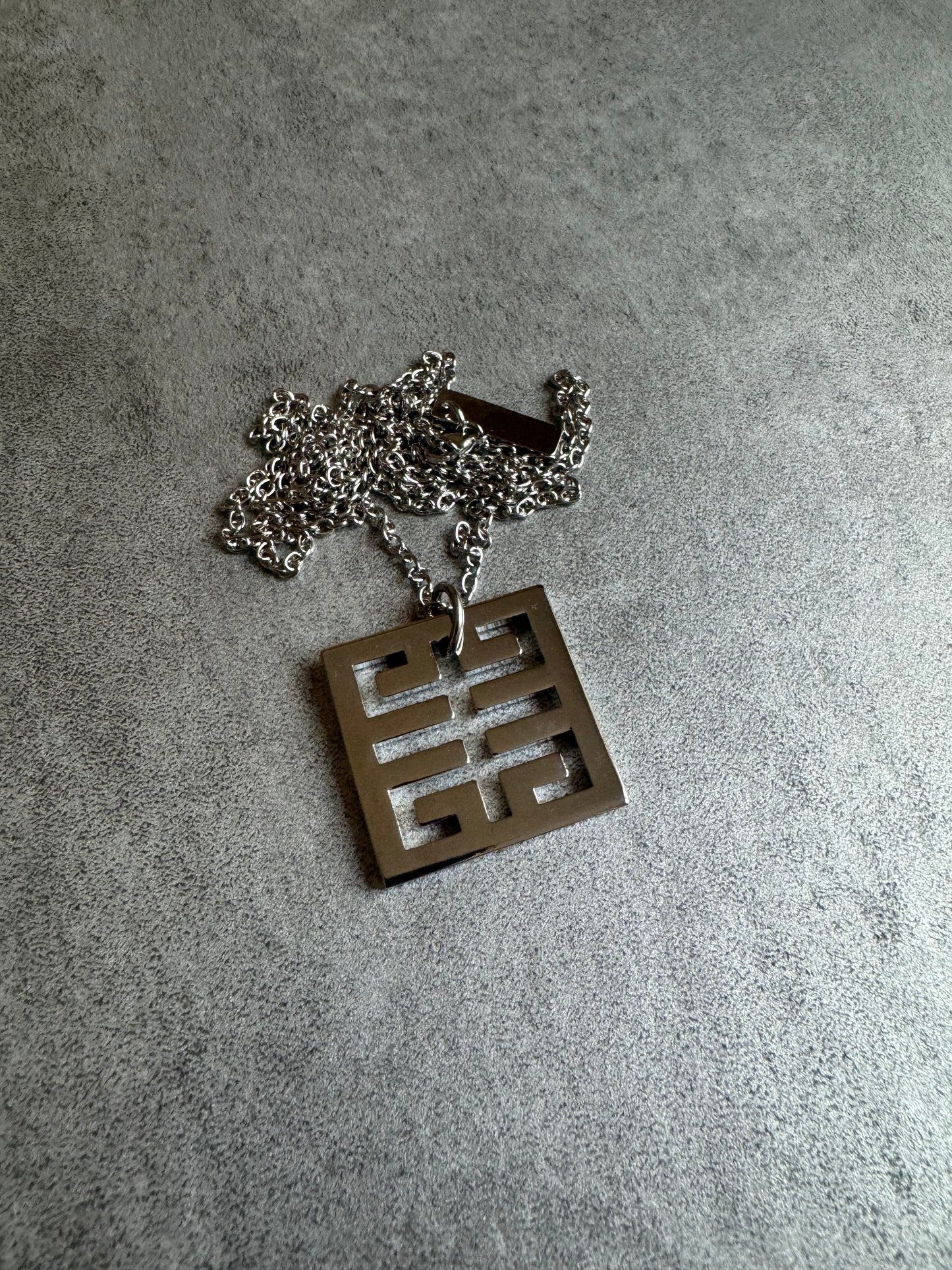 Givenchy 3D Logo Silver Necklace (OS) - 4