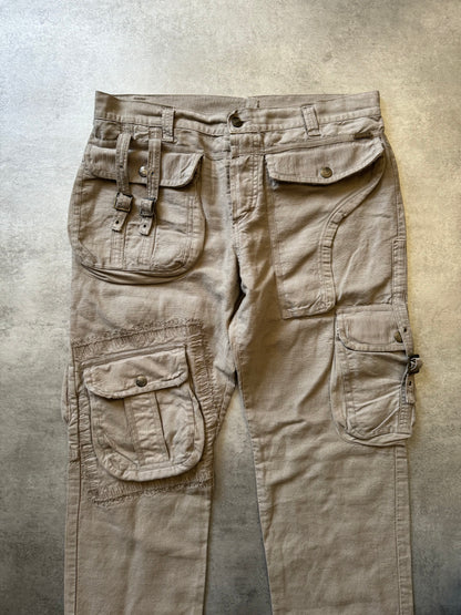 AW2005 Cavalli Cargo Gun Beige Utility Pants (L) - 6