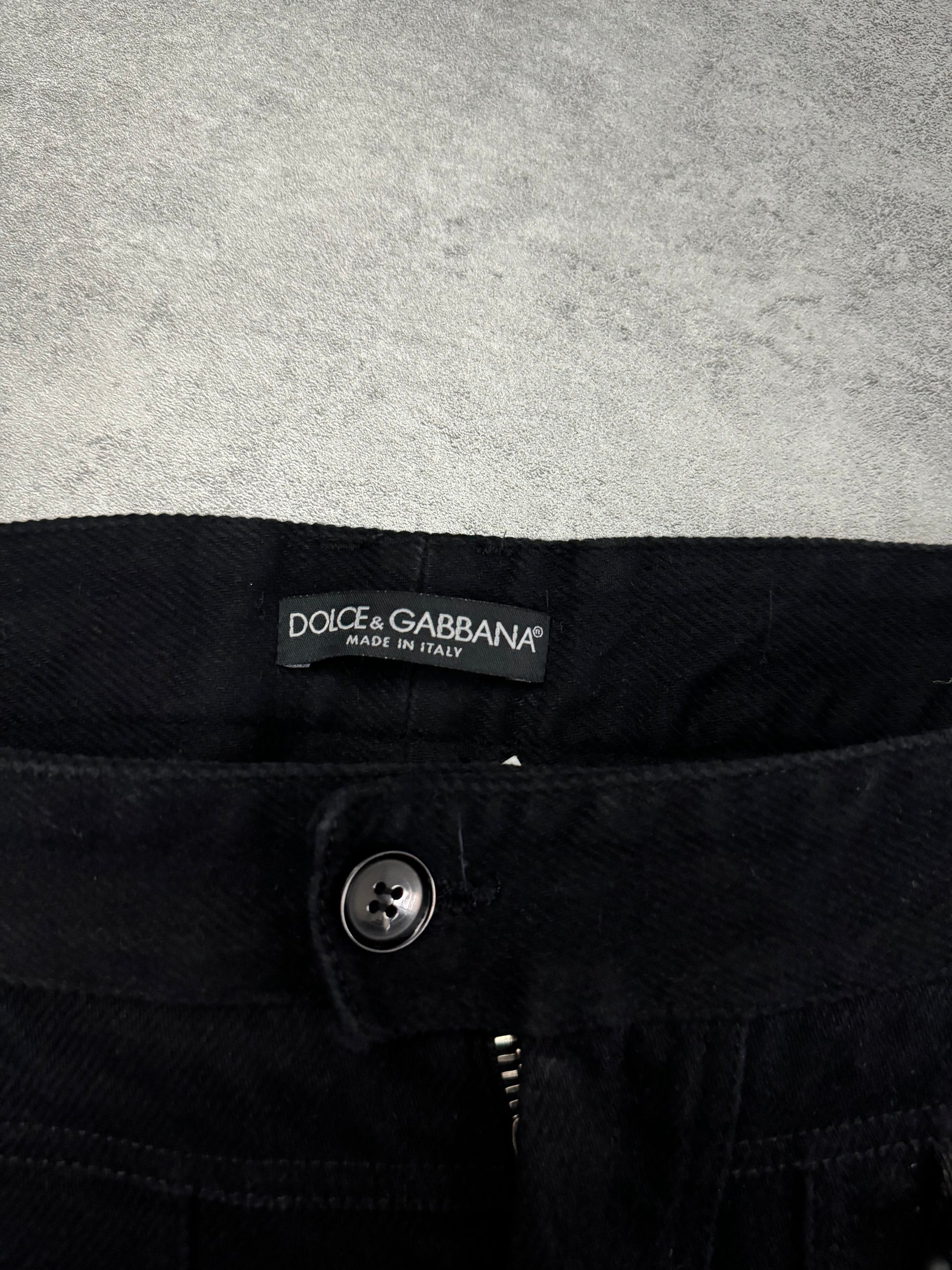 AW2003 Dolce & Gabbana Black Cargo Bondage Military Pants (M) - 10