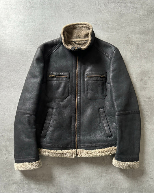 1990s Dolce & Gabbana Shearling Leather Jacket  (S) - 1