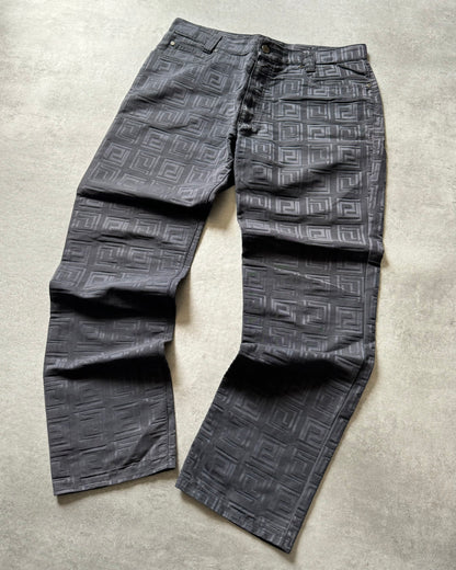 2000s Versace Black Flicker Shadow Pants  (M) - 3