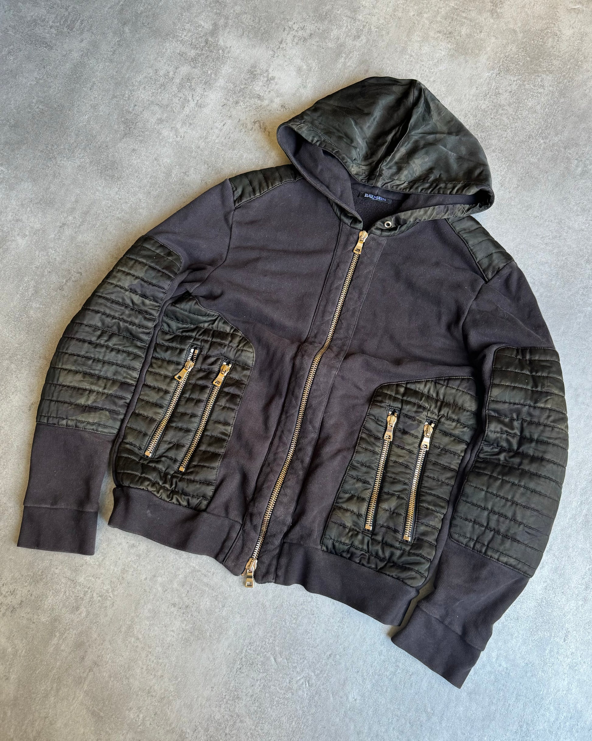 2000s Balmain Camo Multi Zips Comfort Sweater  (M) - 5