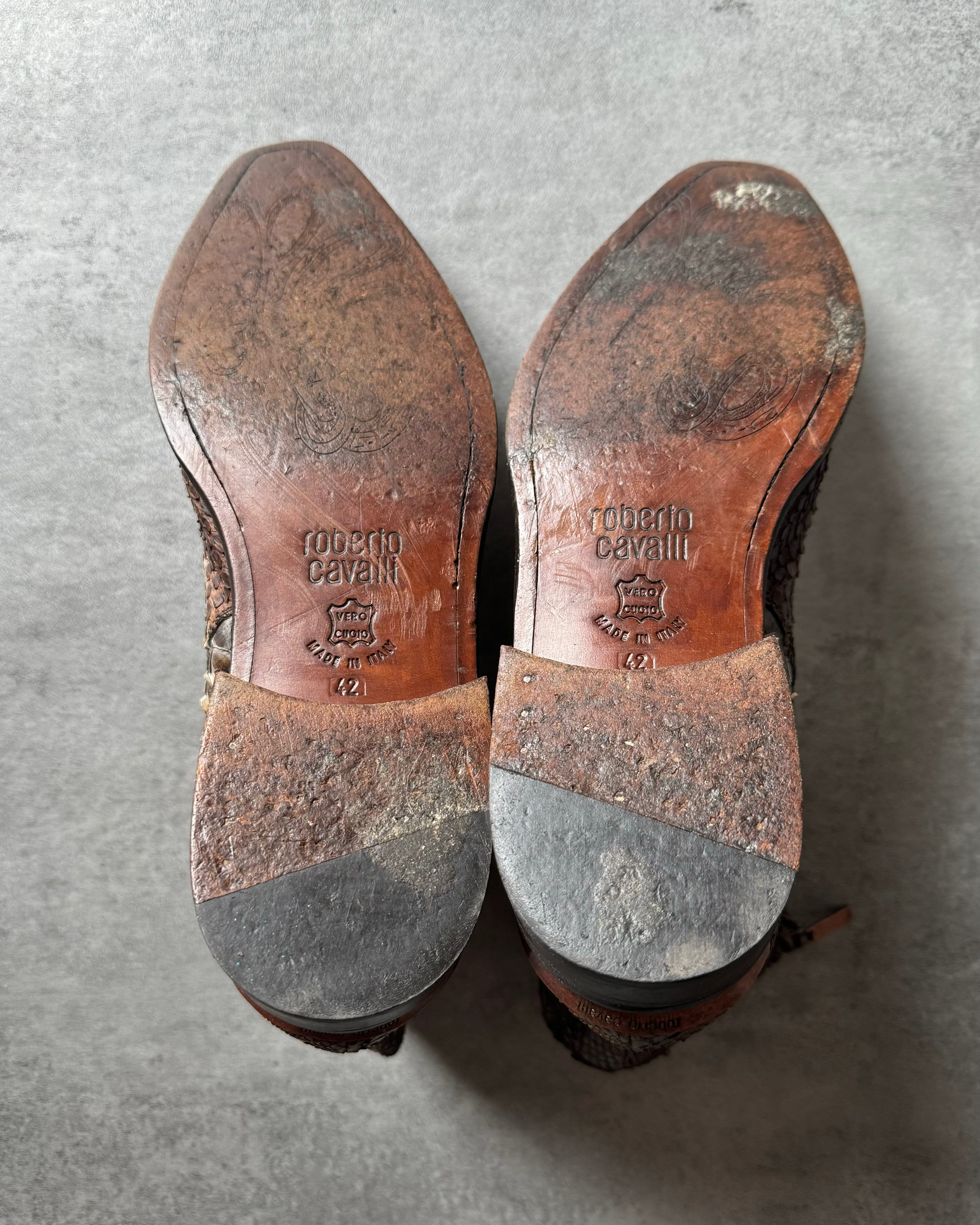 AW2003 Roberto Cavalli Python Leather Cow-Boy Boots  (42) - 5