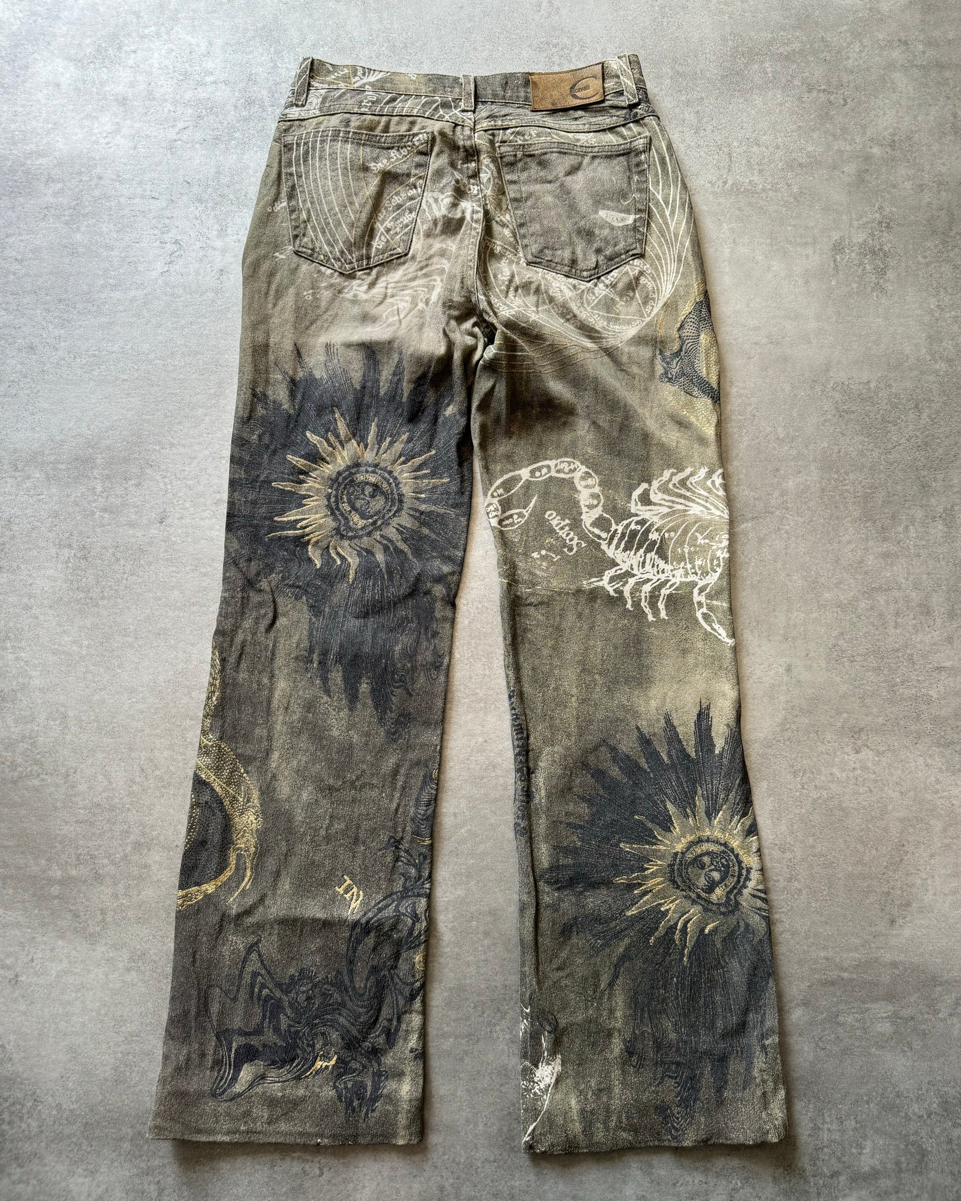 AW2003 Cavalli Zodiac Astrology Imperial Olive Pants (S) - 4