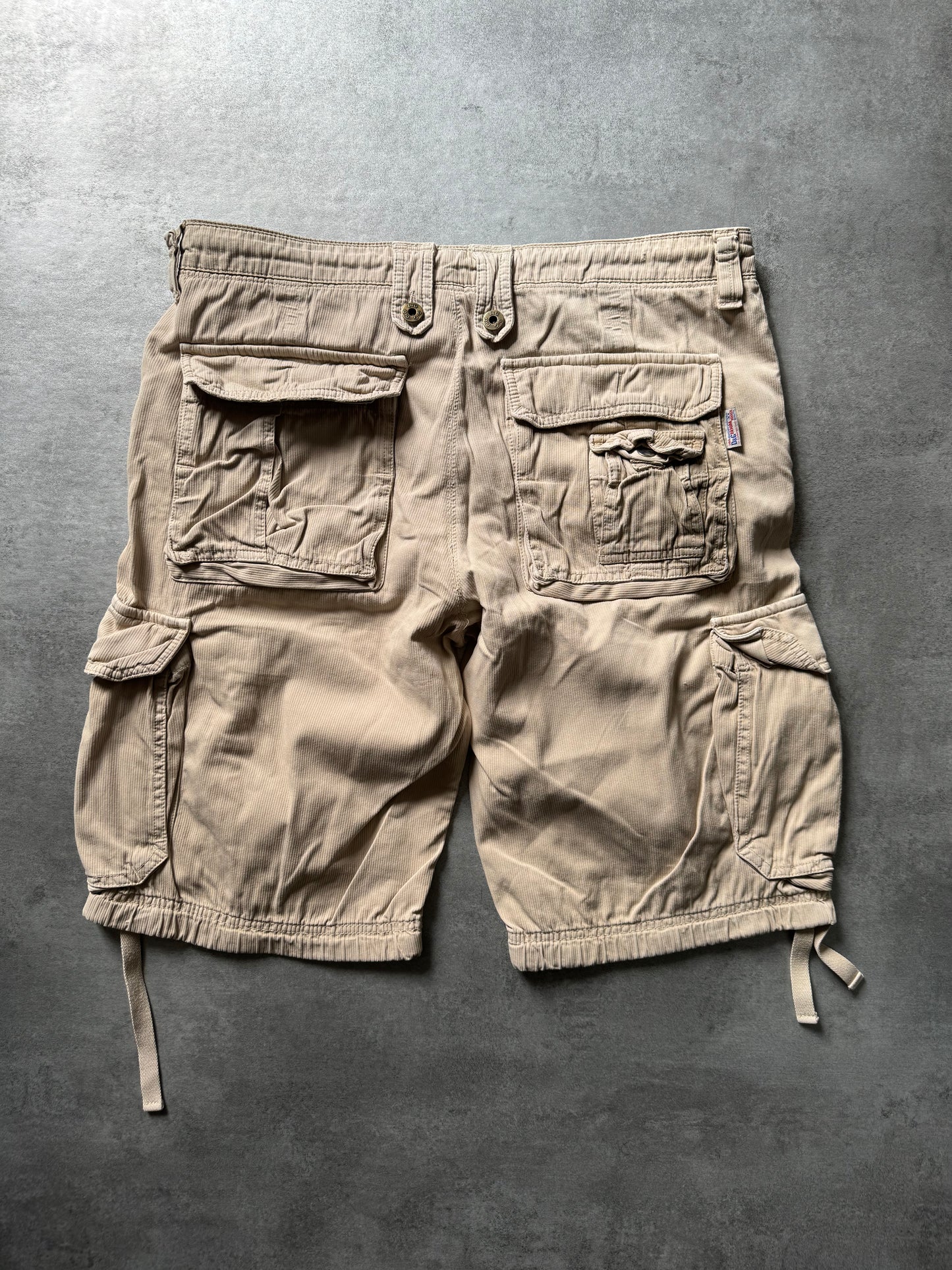 FW2006 Dolce & Gabbana Multi Pockets Cargo Beige Shorts (L) - 2