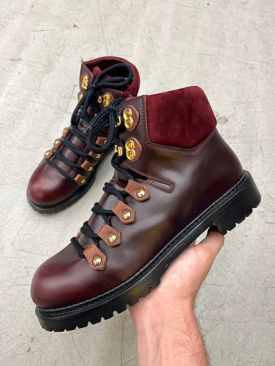 Louis Vuitton Burgundy Leather Hiking Boots SDblErKj 0