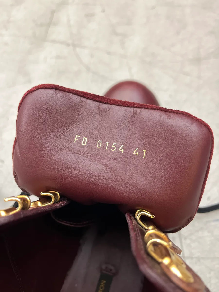 Louis Vuitton Burgundy Leather Hiking Boots SDblErKj 10