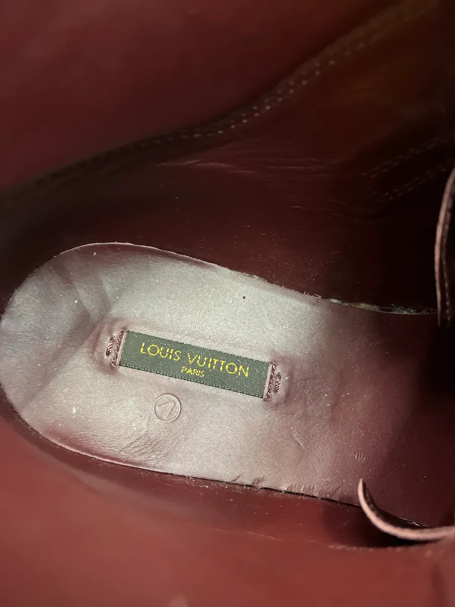 Louis Vuitton Burgundy Leather Hiking Boots SDblErKj 11