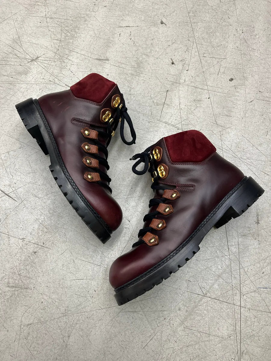 Louis Vuitton Burgundy Leather Hiking Boots SDblErKj 1