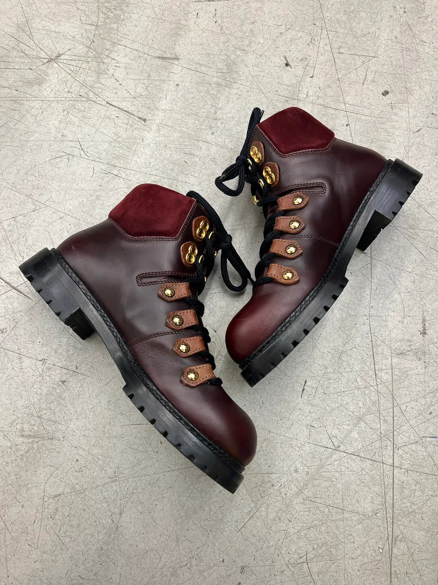 Louis Vuitton Burgundy Leather Hiking Boots SDblErKj 2
