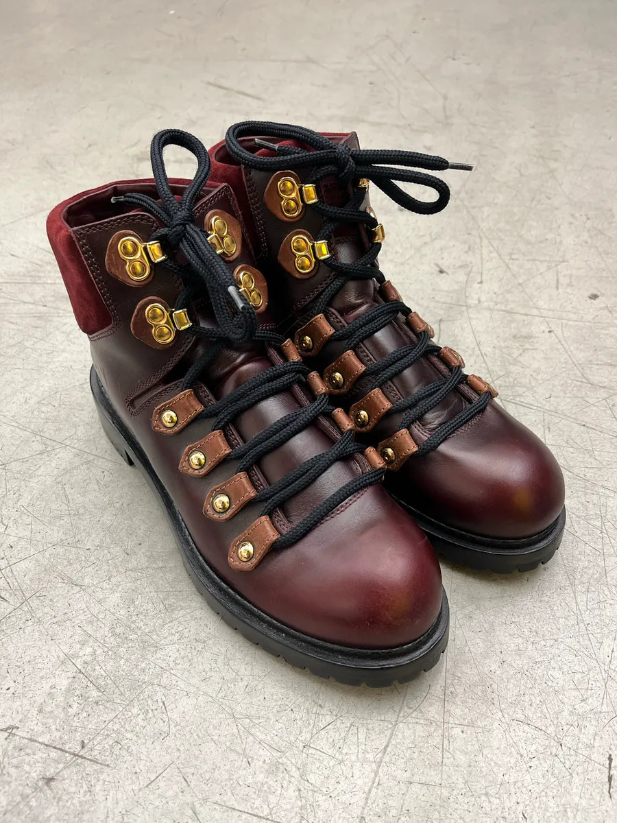 Louis Vuitton Burgundy Leather Hiking Boots SDblErKj 4