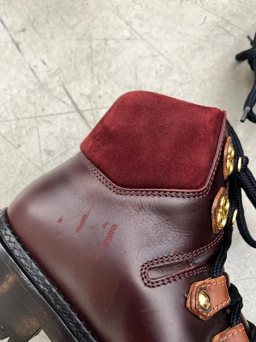 Louis Vuitton Burgundy Leather Hiking Boots SDblErKj 3