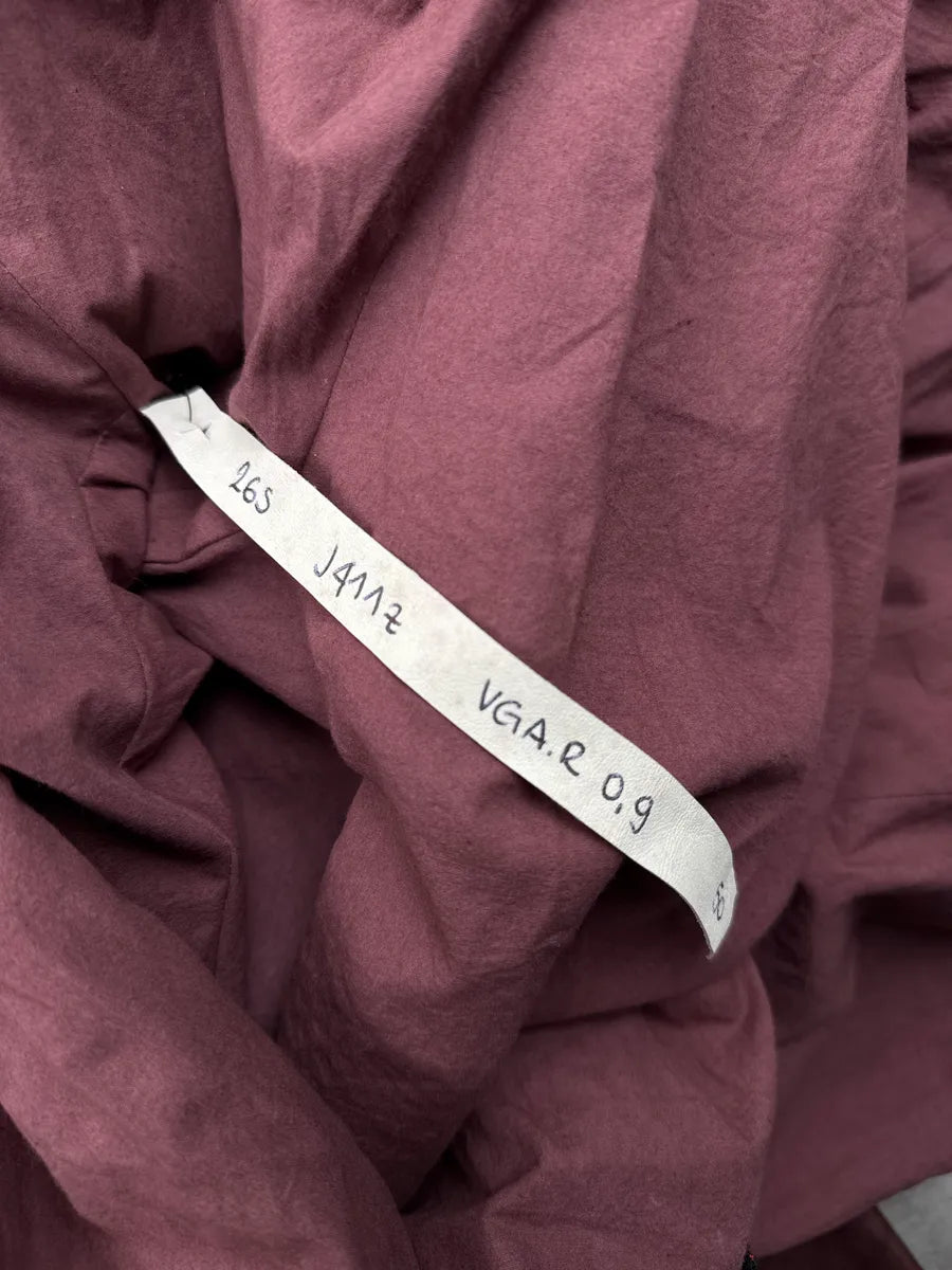 M.A+ Burgundy Leather Faded Avant-Garde Leather Jacket SEUZKOMU 14