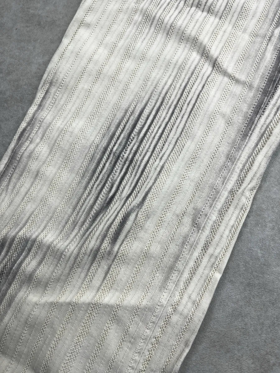 AW2003 Versace Off-White Stripe Textured Pants SOGMKNhF 10