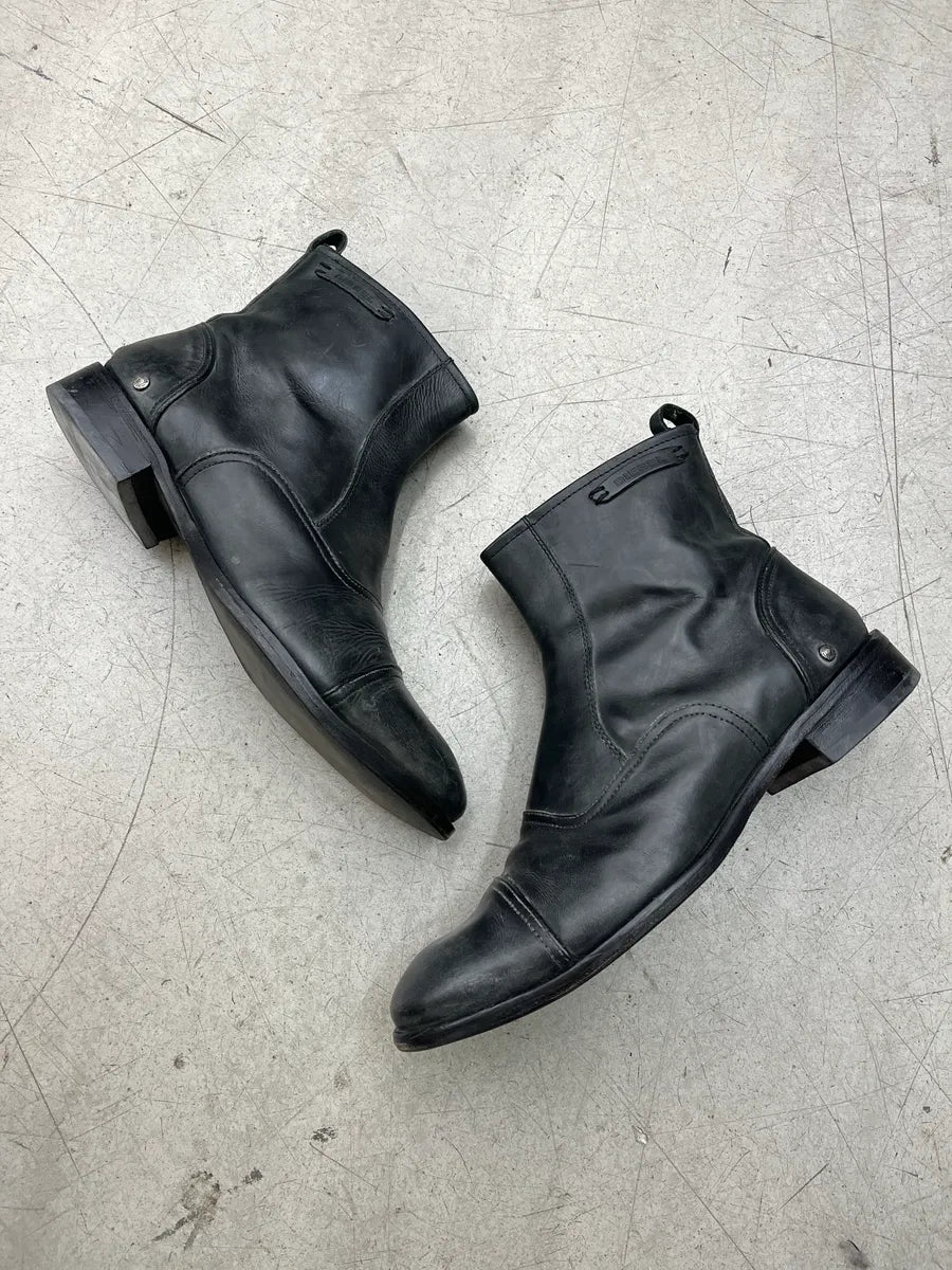 2000s Diesel Raw Black Leather Boots SStEwQLL 1