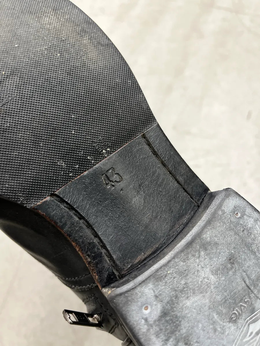 2000s Diesel Raw Black Leather Boots SStEwQLL 8