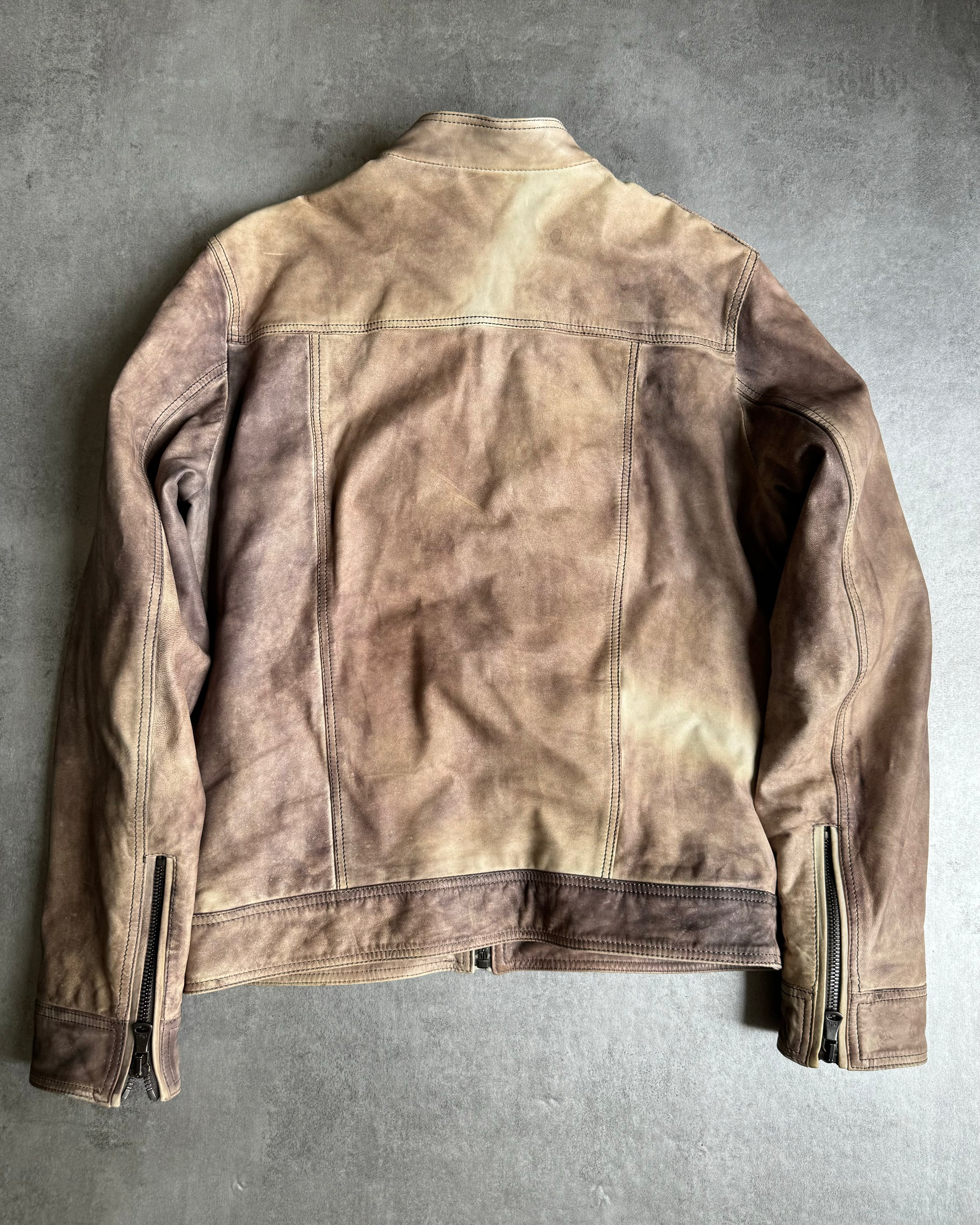 AW1996 Dolce & Gabbana Eroded Stone Leather Jacket  (L) - 2