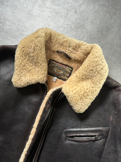 1980s Giorgio Armani Premium Shearling Biker Leather Jacket (M) - 10