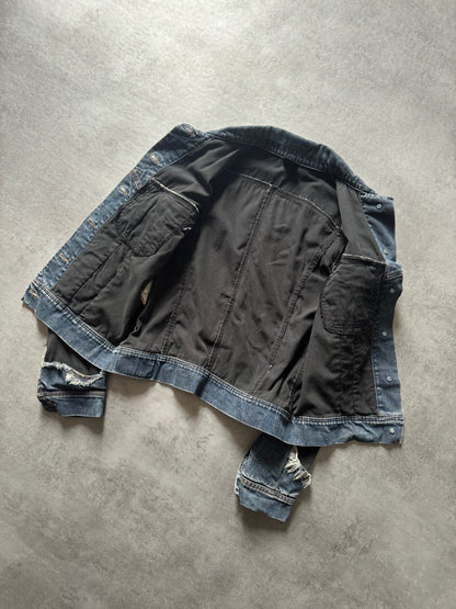 2000s Plein Sud Distressed Hybrid Denim Jacket  (XS) - 3