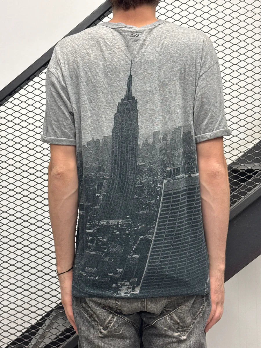 AW2011 Dolce & Gabbana Grey Coca-Cola Empire State Graphic T-Shirt SfRTABWy 2