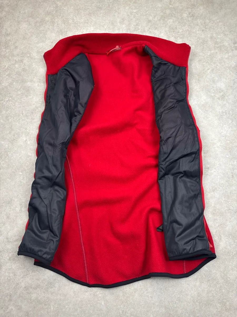 2000s Prada Red Fleece Zip-Up Logo Vest SgbYayjl 5