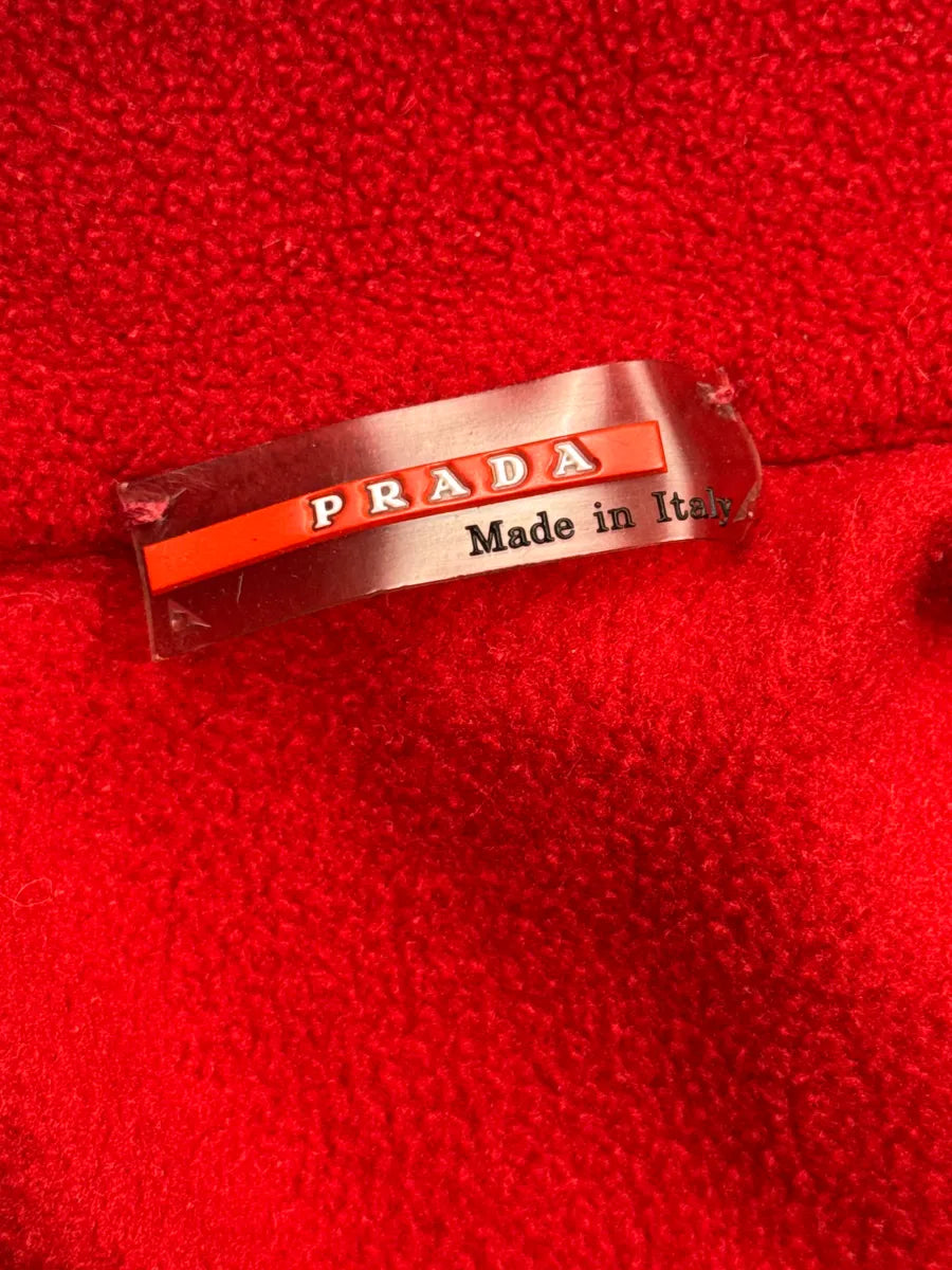 2000s Prada Red Fleece Zip-Up Logo Vest SgbYayjl 9