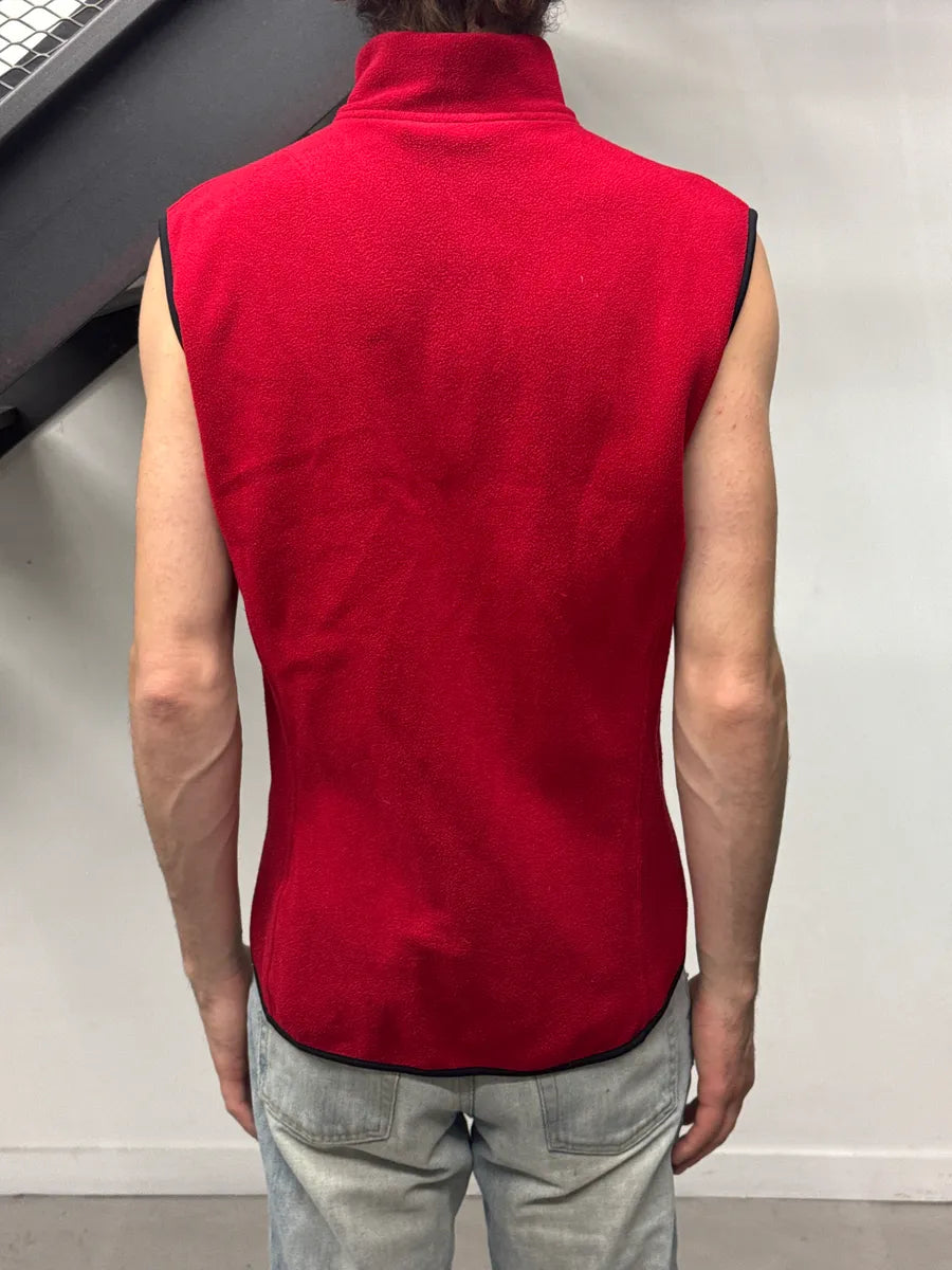 2000s Prada Red Fleece Zip-Up Logo Vest SgbYayjl 2