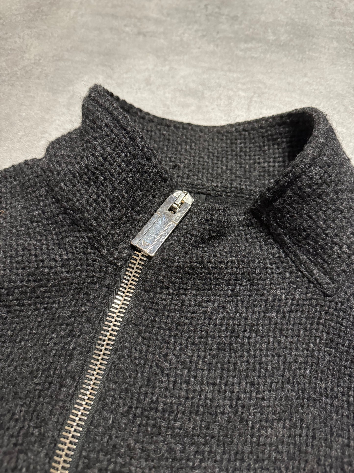 FW2015 Emporio Armani Grey Asymmetrical Wool Multi Zips Jacket (M/L) - 8