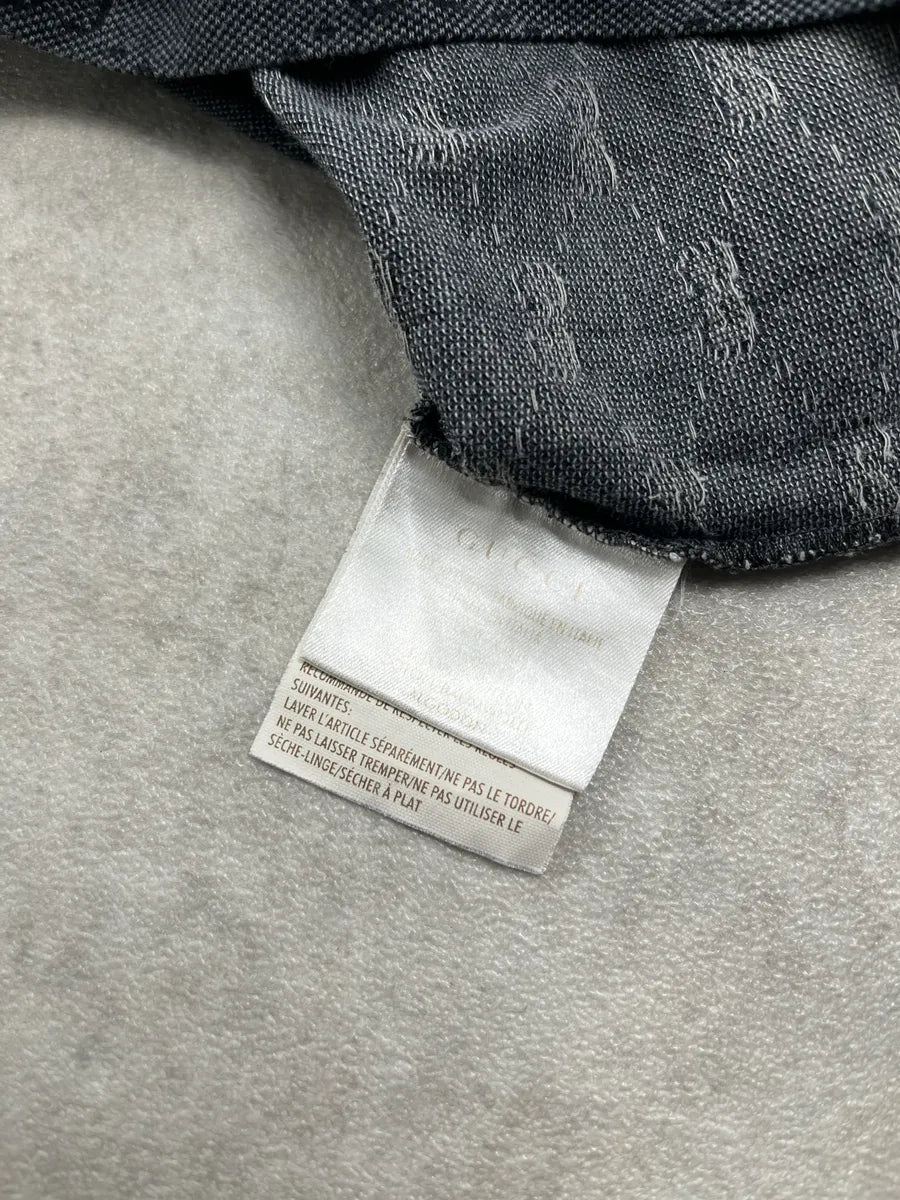 Gucci Monogram Contrast Collar Grey Polo SqBXmWOF 7