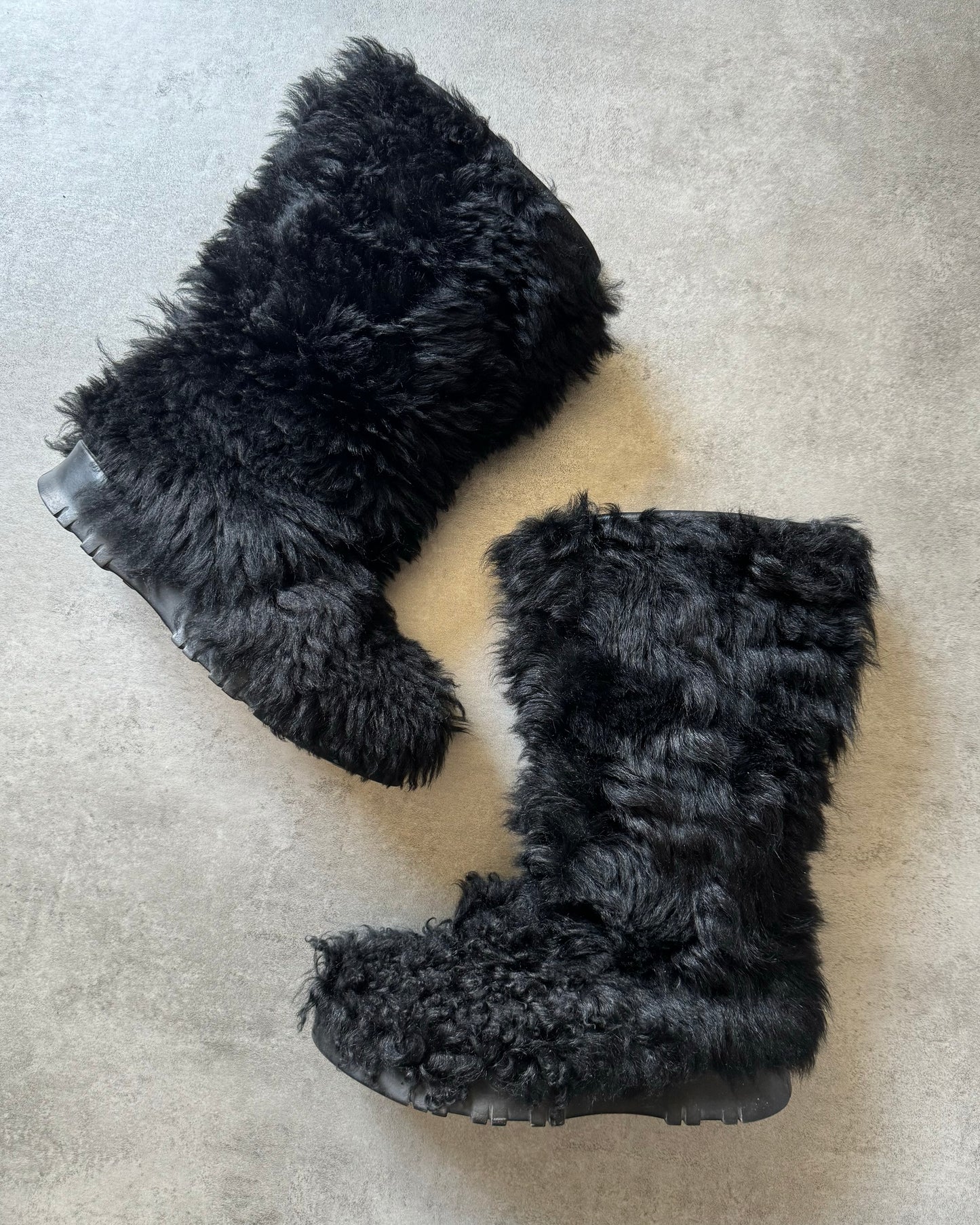 FW1999 Prada Black Fur Boots  (39) - 4