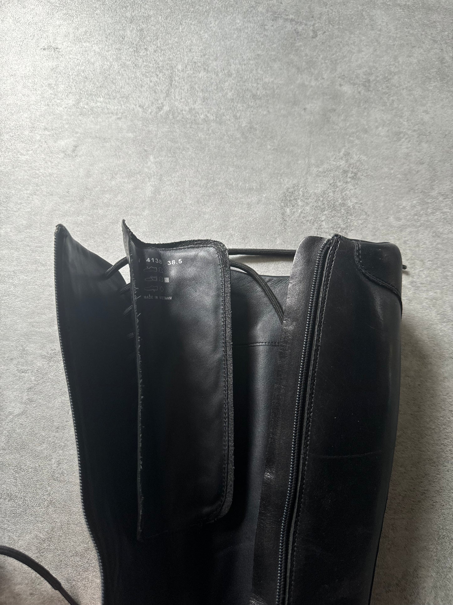 2000s Prada Moto Black Ankle Leather Boots (38,5) - 5