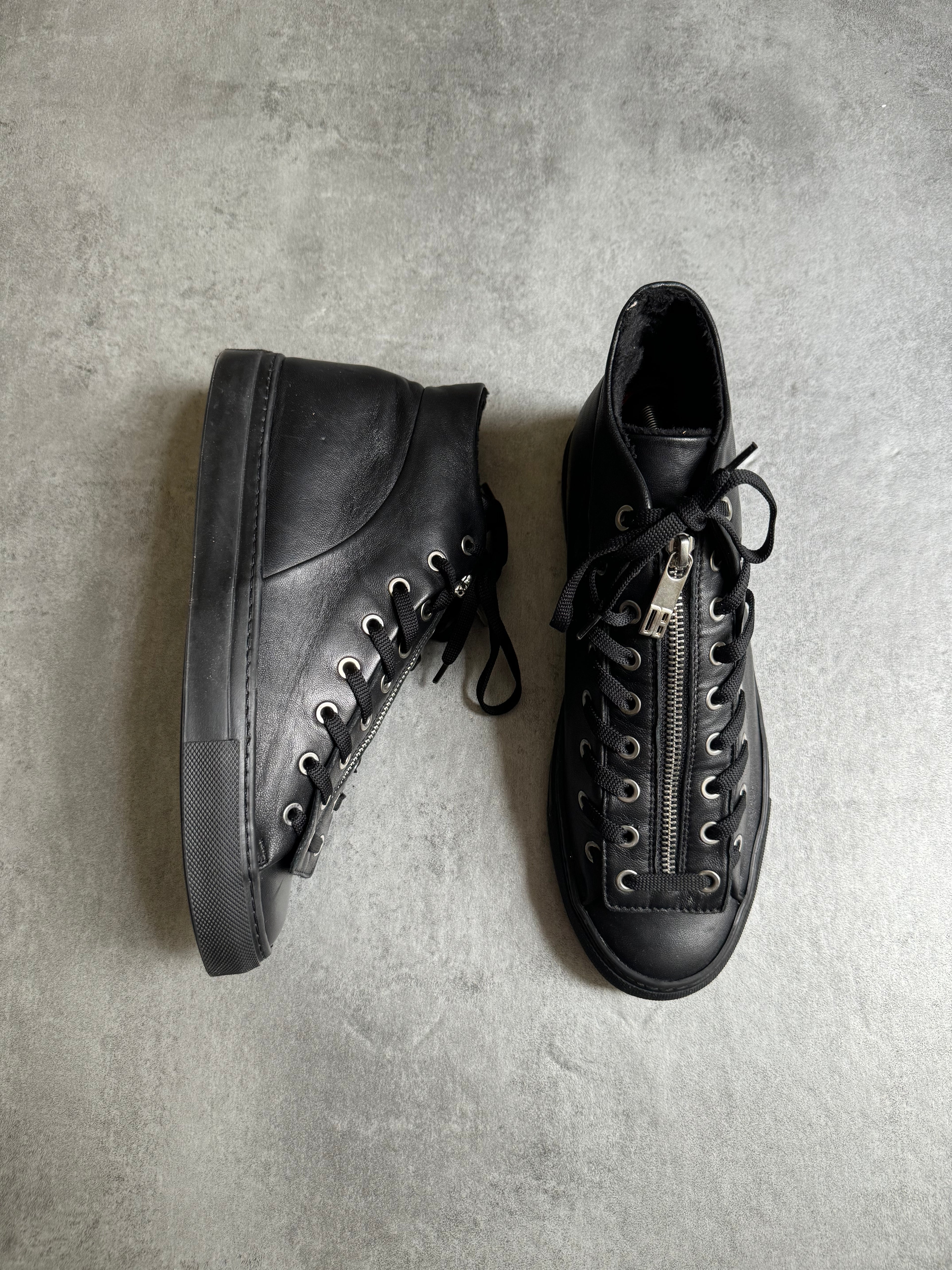 Dirk Bikkembergs Tracy Zipped Black Leather Shoes (41) - 8