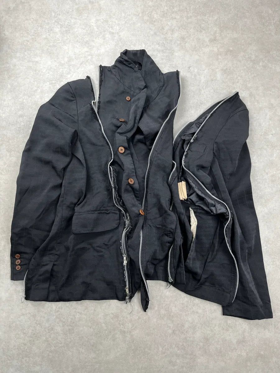 AW2024 Comme des Garçons Back Multi Zip Deconstructed BlazerJacket SvWmUaVr 6