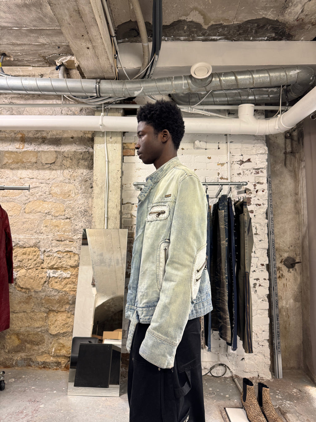 SS2005 Dolce & Gabbana Apocalyptic Biker Denim Jacket (M/L) - 11