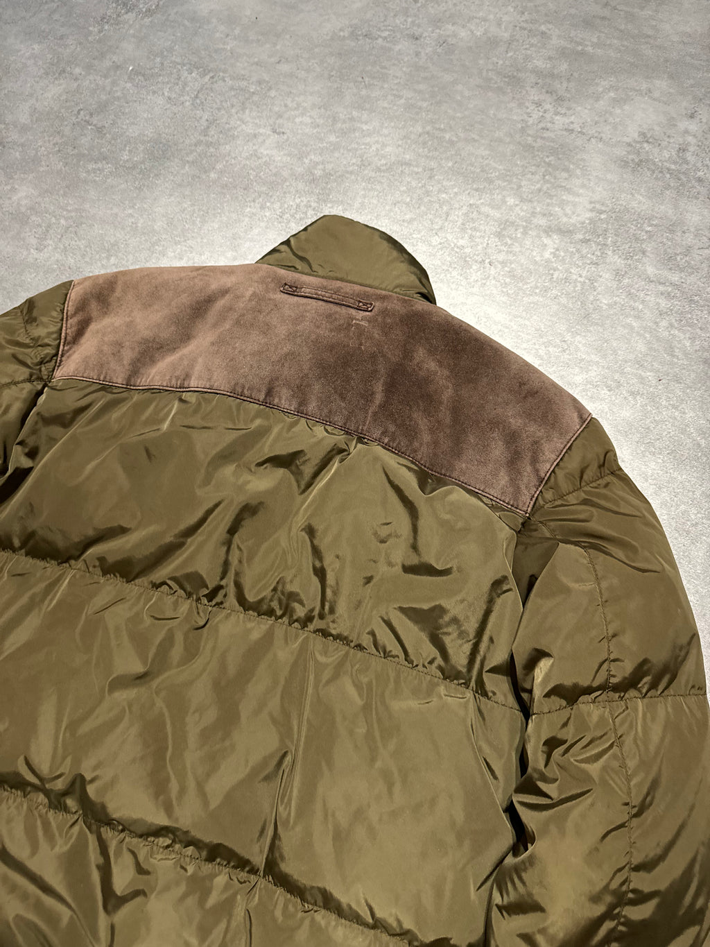 2000s Prada Linea Rossa Olive Puffer Padded Jacket (L) - 10