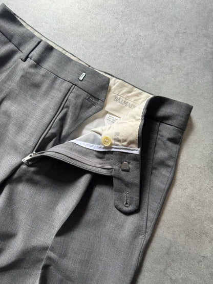 2010s Balmain Grey Straight Alpha Pants (S) - 4