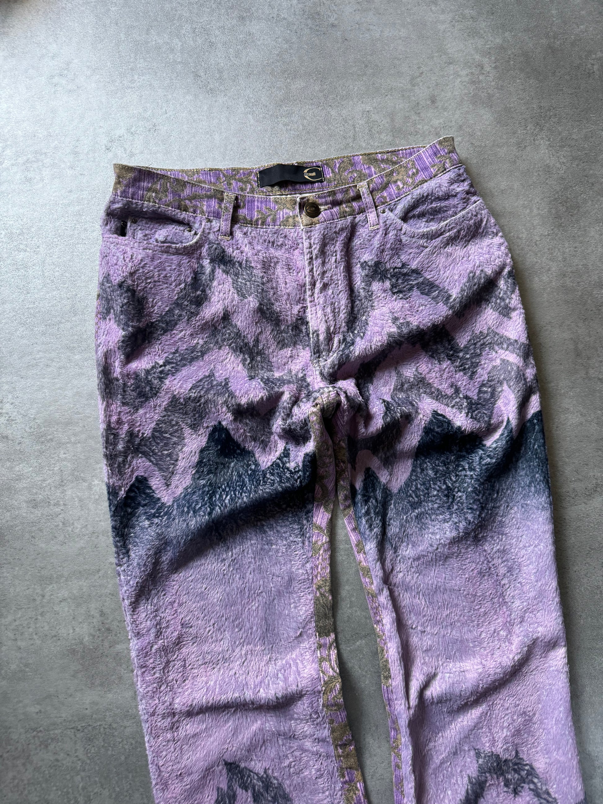 SS2005 Cavalli Mountain Peninsula Purple Relaxed Pants (S) - 9