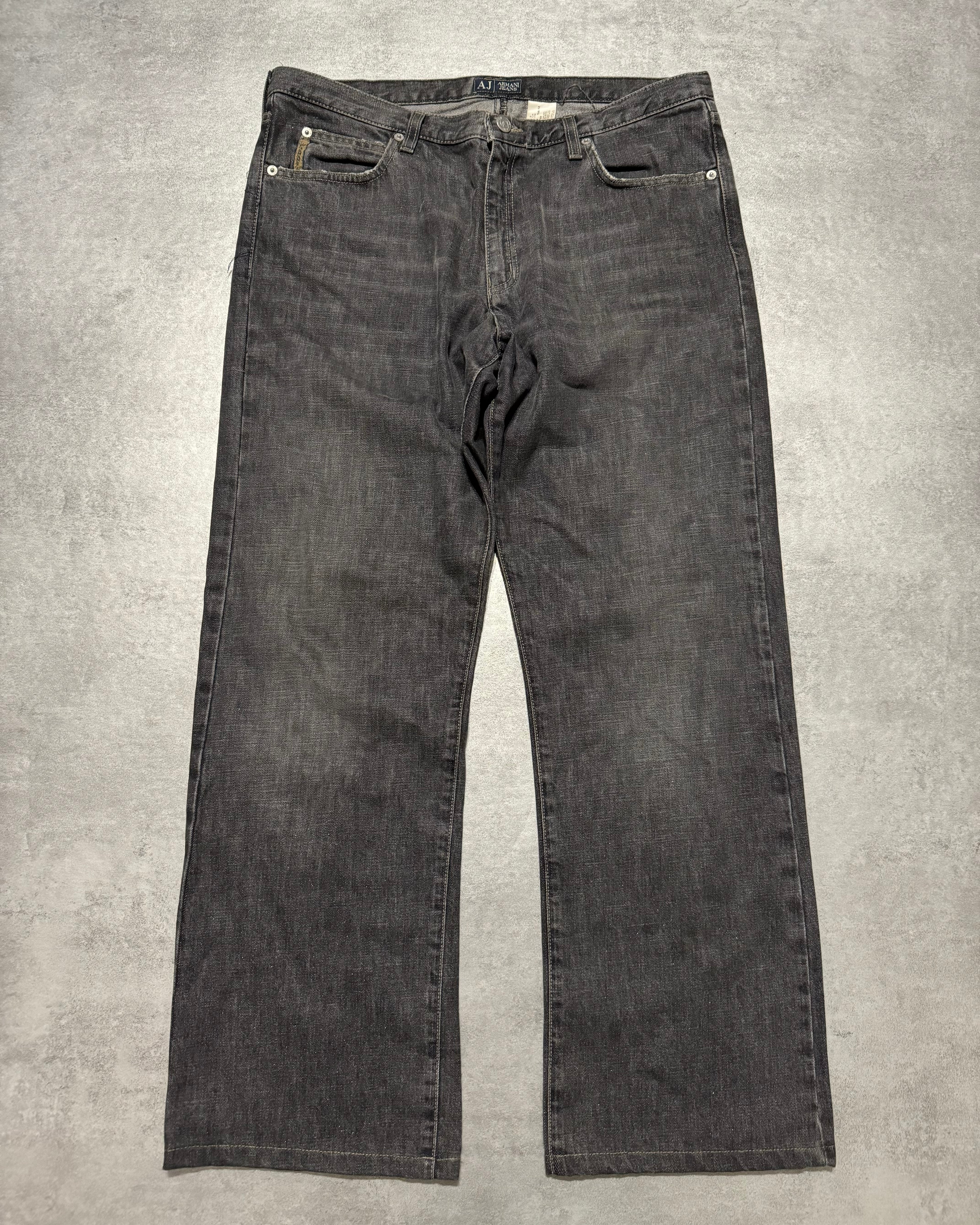 2000s Armani Grey Large Cozy Denim Jeans (L) - 1