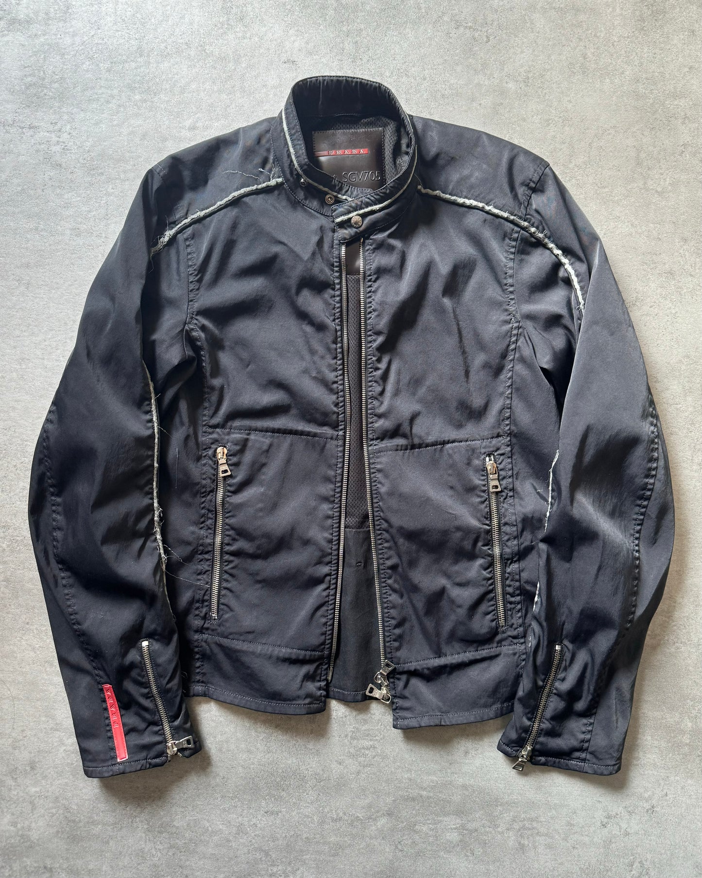 SS2002 Prada Technical Navy Smooth Jacket (M) - 6