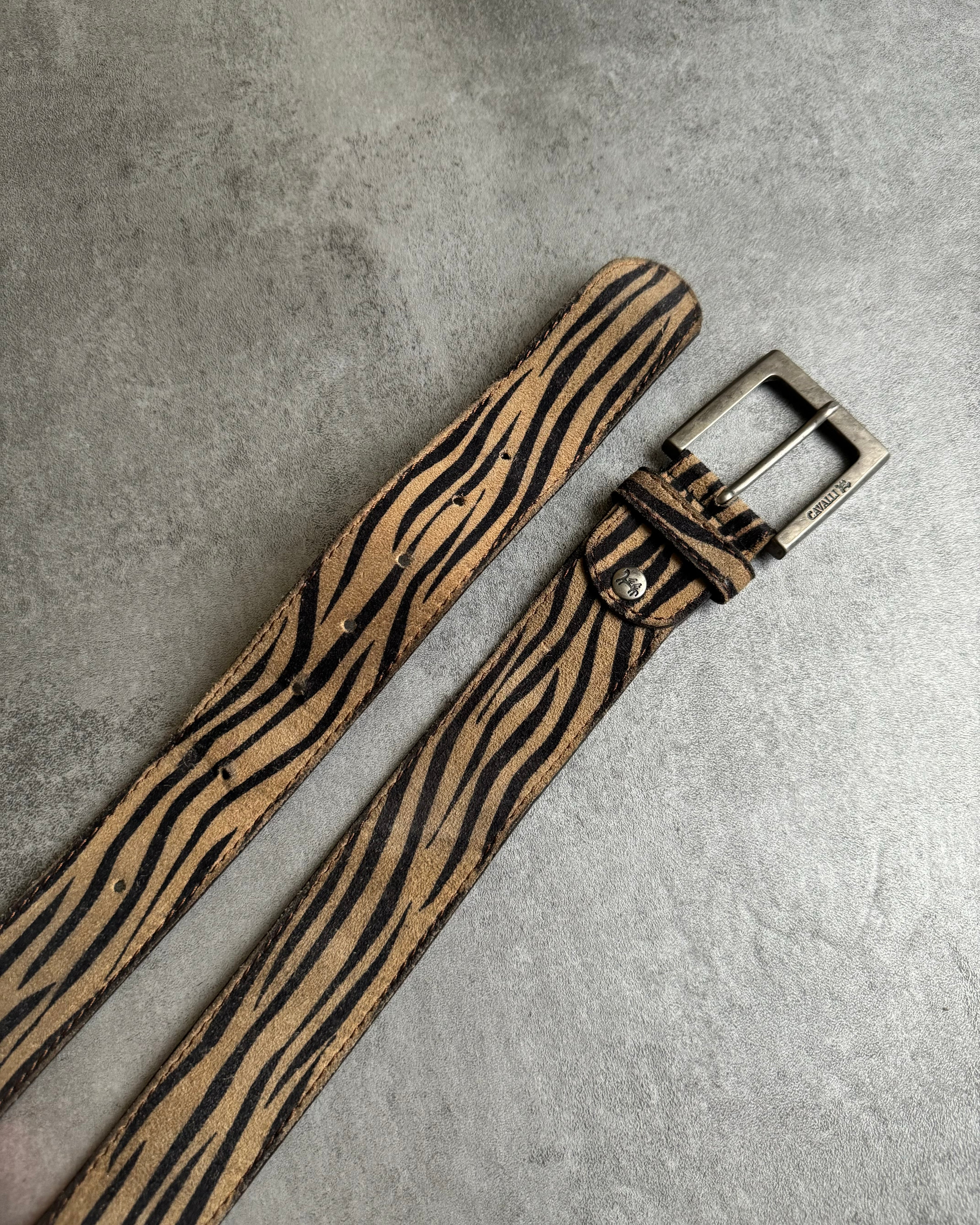 2000s Cavalli Zebra Italian Artisanal Leather Belt (OS) - 2