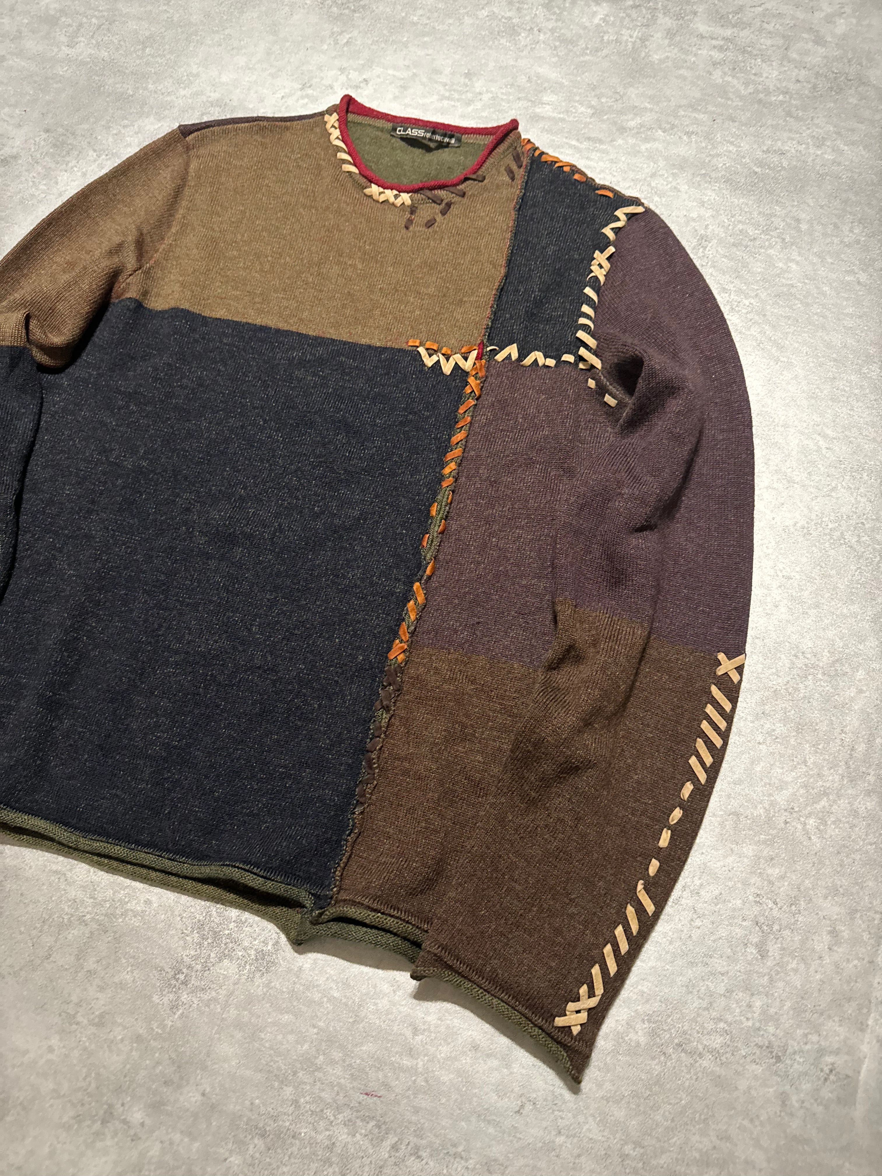 2000s Roberto Cavalli Wool & Leather Artisanal Tern Sweater (S) - 11